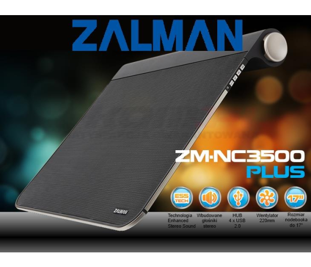 Zalman Chłodząca ZM-NC3500 Plus (hub USB+głośniki, 17,3") - 80193 - zdjęcie 6